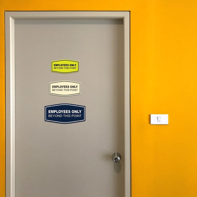 All Quality Fancy Employees Only Beyond This Point Wall or Door Sign - Easy to Install | (Black) - Large 1 Pack - Image 3